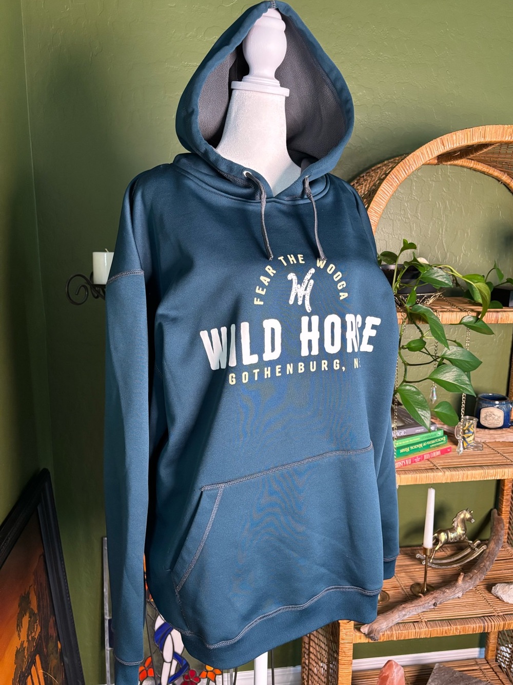 Men’s Wild Horse Gothenburg Nebraska Golf Course Graphic Hoodie - Teal Blue